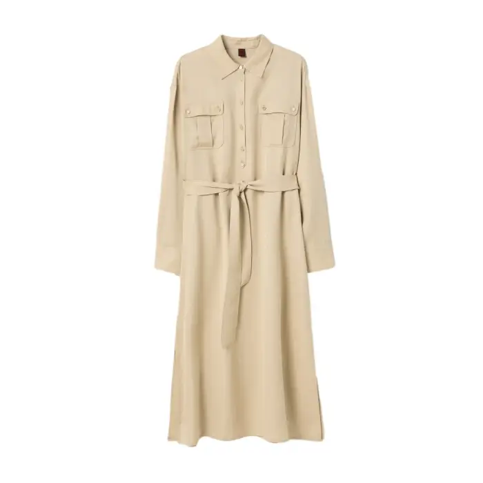 Stefanel Robe chemise con cintura donna Beige