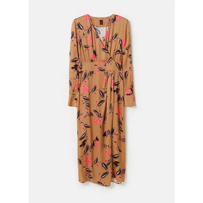 Stefanel Robe lunga in satin donna Floral Marron