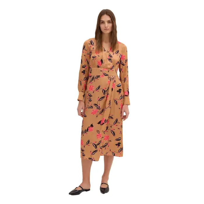 Robe lunga in satin donna Stefanel Floral Marron