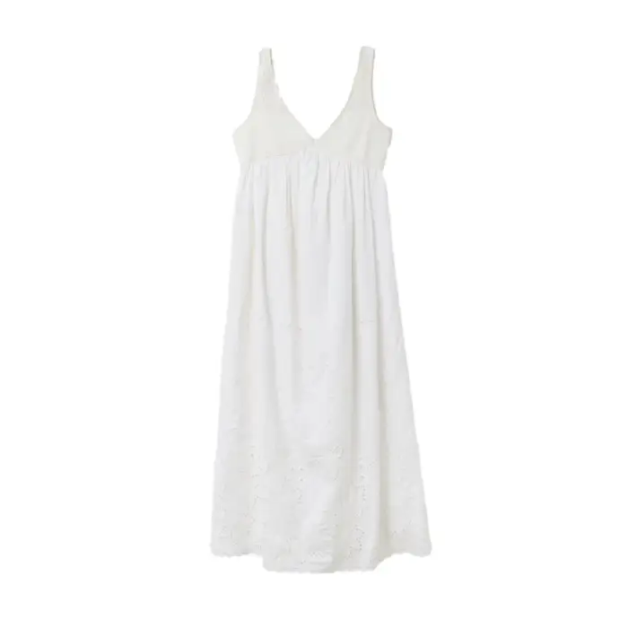Robe nuisette con ricamo donna Stefanel Blanc