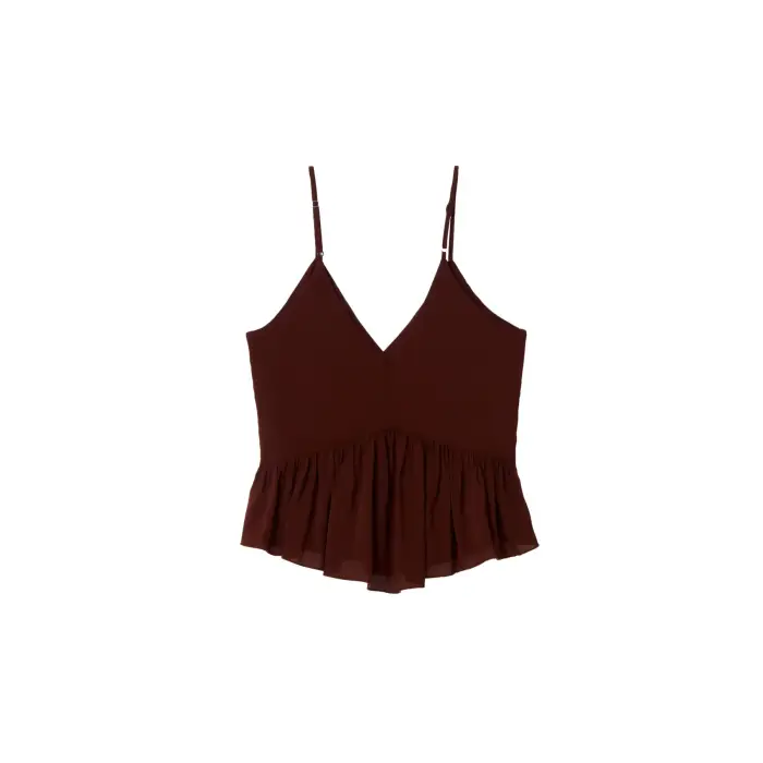 Top da donna Stefanel Crêpe Chine Rouge