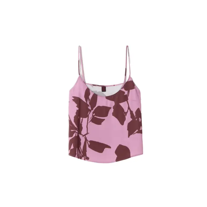 Top in Viscosa a Motivo Foglia Donna Stefanel Violet