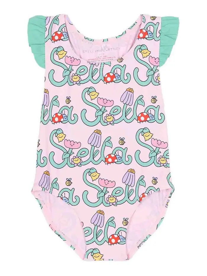 Stella Mccartney Costume Da Bagno Con Logo Color Carne E Neutri