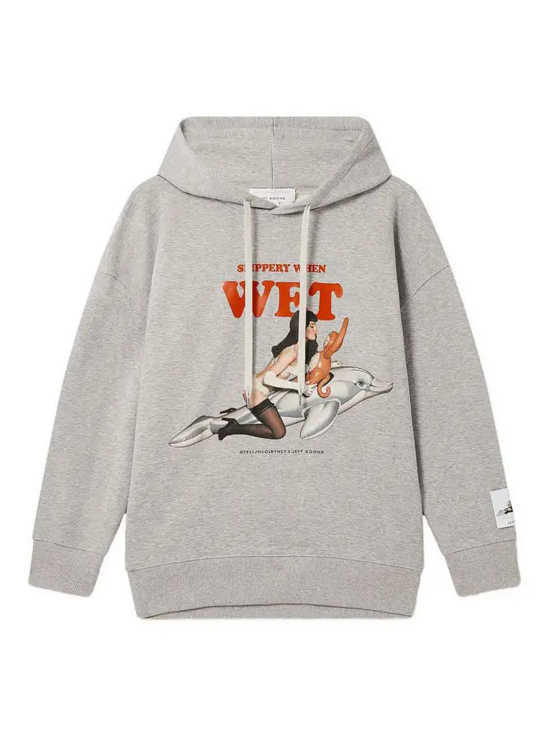 Stella Mccartney Felpa con cappuccio in cotone di Jeff Koons Grigio Chiaro