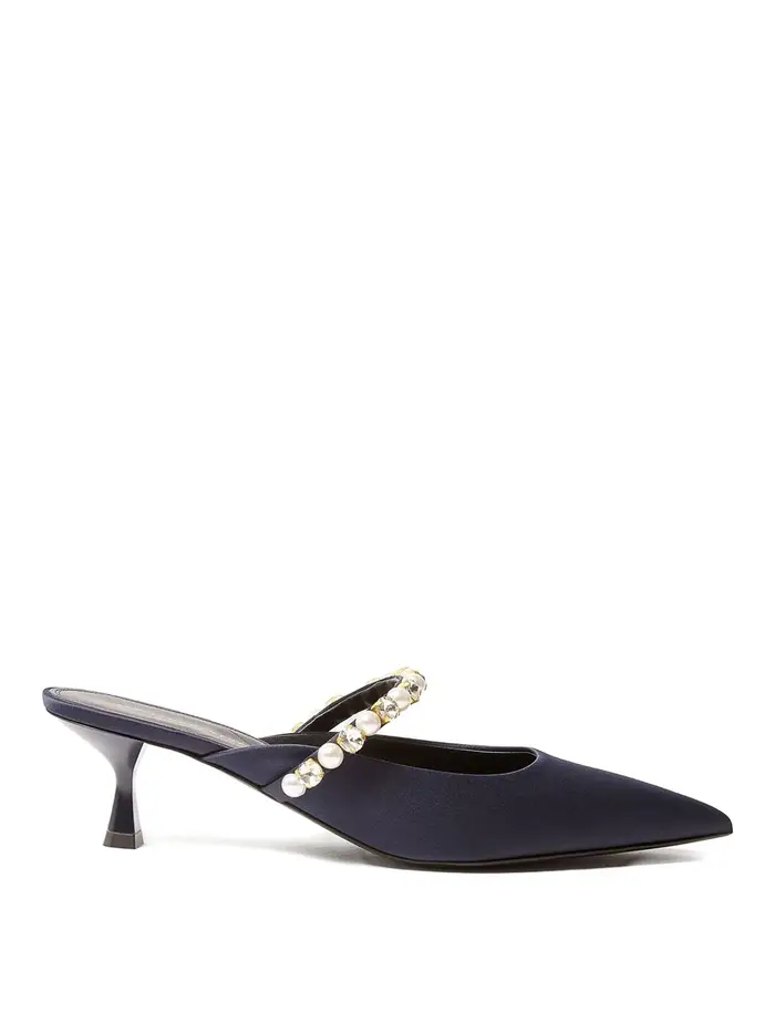 Stella Mccartney Mules Elsa Perle E Cristalli Blu