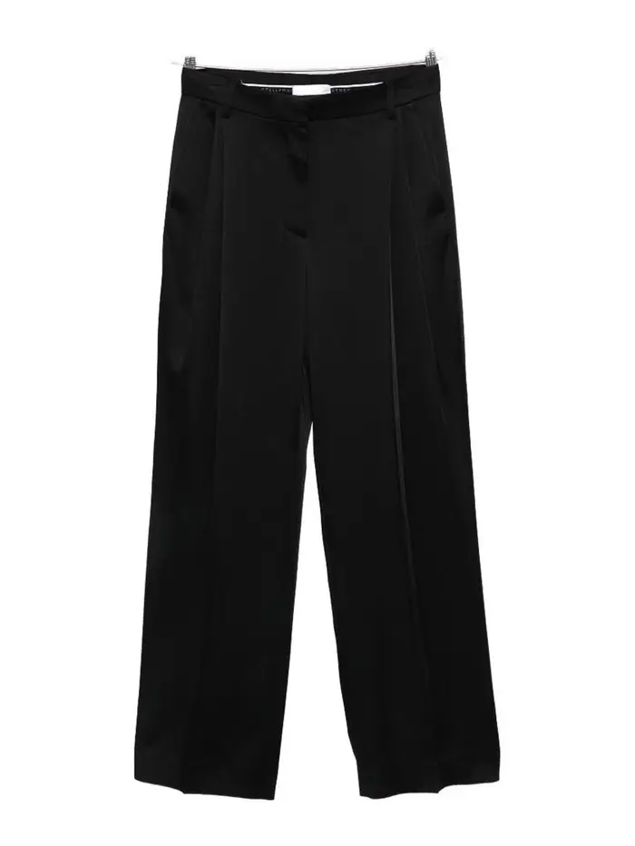 Stella Mccartney Pantaloni in raso con pieghe Nero