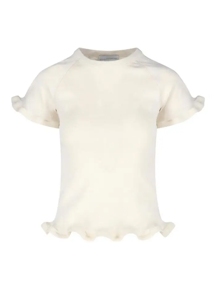 Stella Mccartney T-shirt in jersey di cotone Bianco