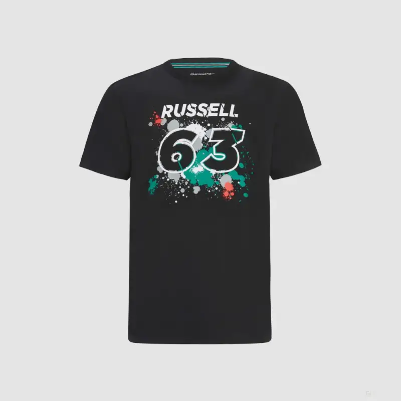 Stichd Mercedes George Russell Maglietta, GEORGE #63, Nero, 2022