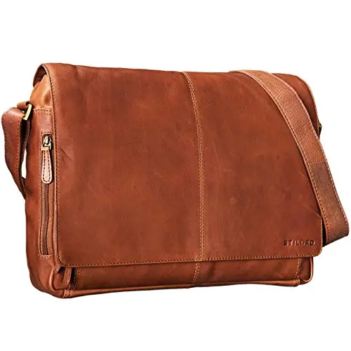 STILORD Borsa da studente in pelle per l'Università Messenger a tracolla per Ufficio Lavoro Stile Vintage in cuoio