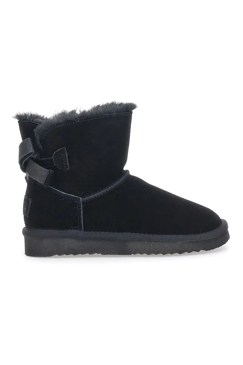 PITTARELLO Stivaletti Vera Pelle Wow 3158 Neri con Fiocco