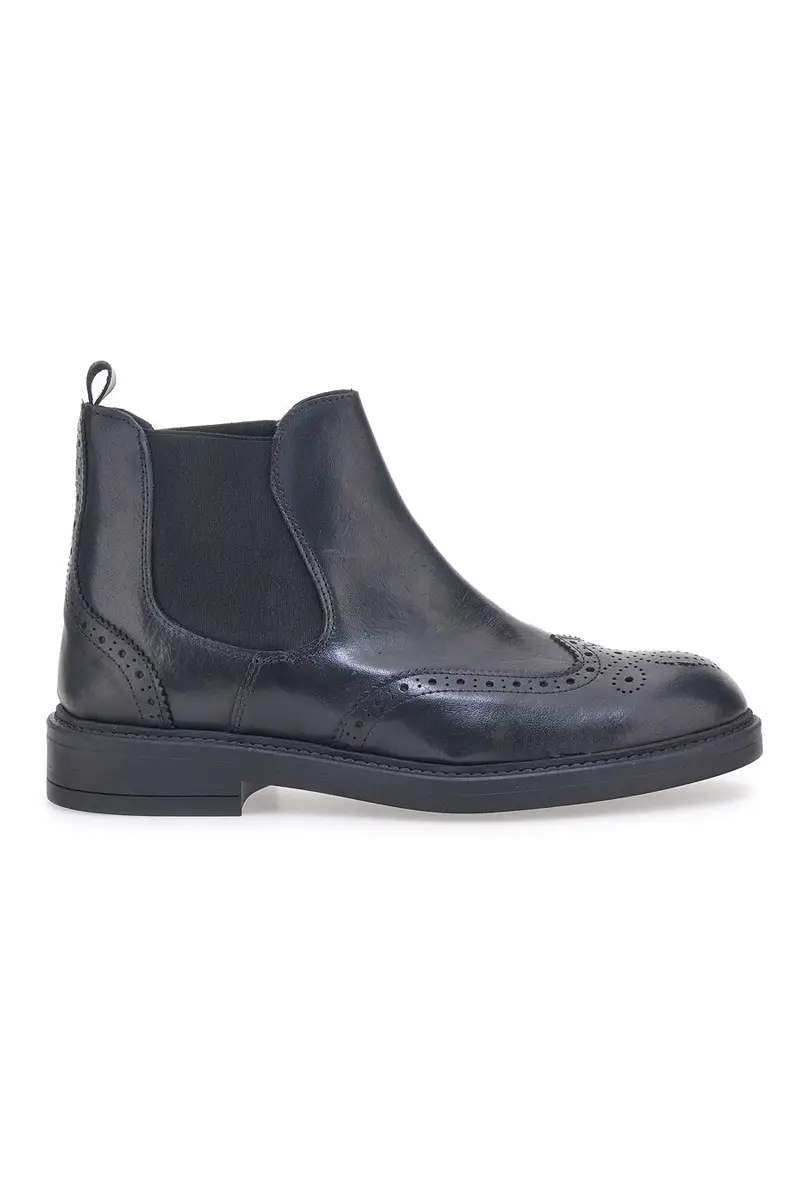 LONGFORD Stivaletto Beatles Vera Pelle Nero 4001