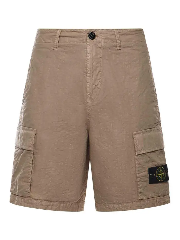 Stone Island Bermuda cargo in nylon Cammello
