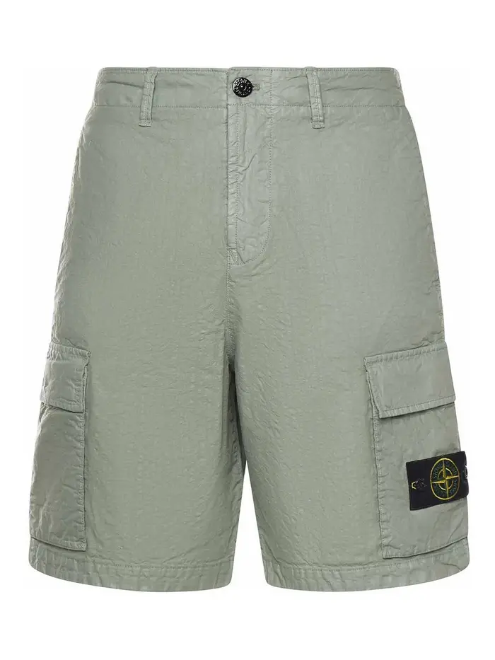 Stone Island Bermuda cargo in nylon Verde Chiaro