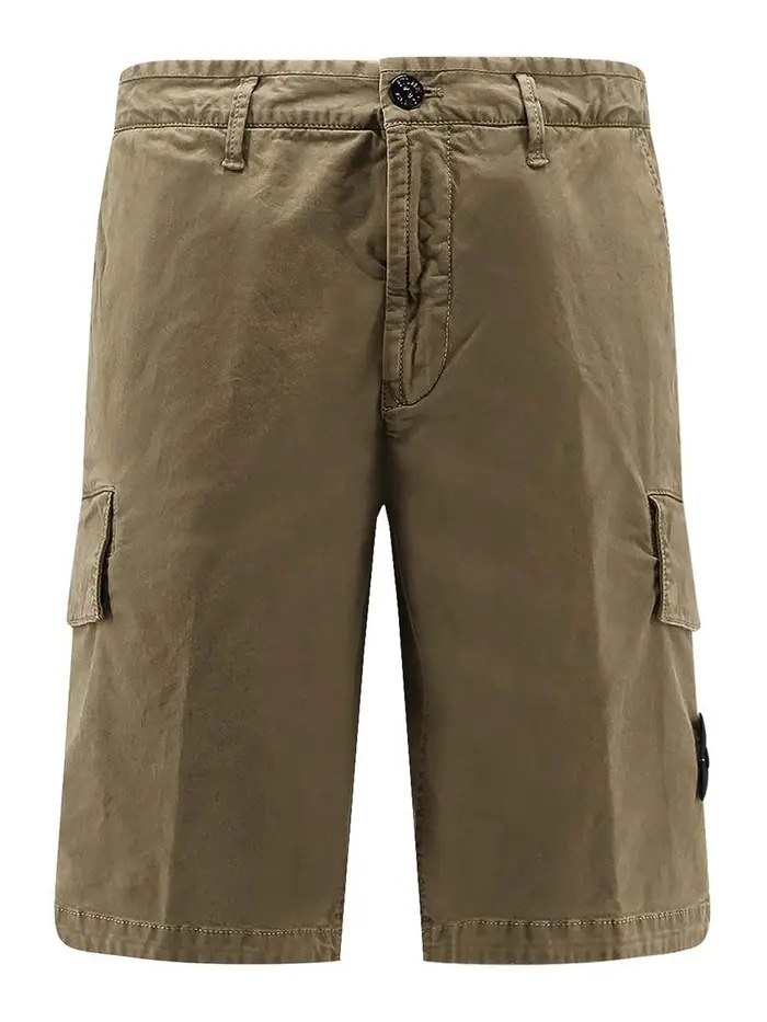 Stone Island Bermuda In Cotone Organico Verde
