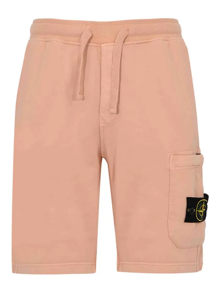 Stone Island Bermuda In Cotone Plaster Pink Color Carne E Neutri