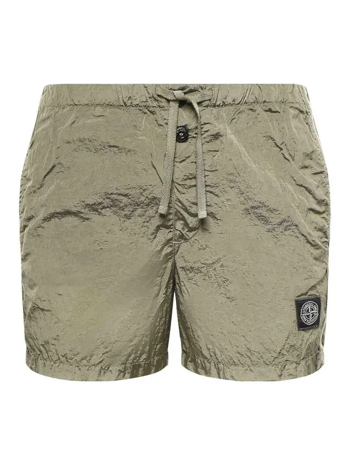 Stone Island Costume da bagno in nylon metallico Verde