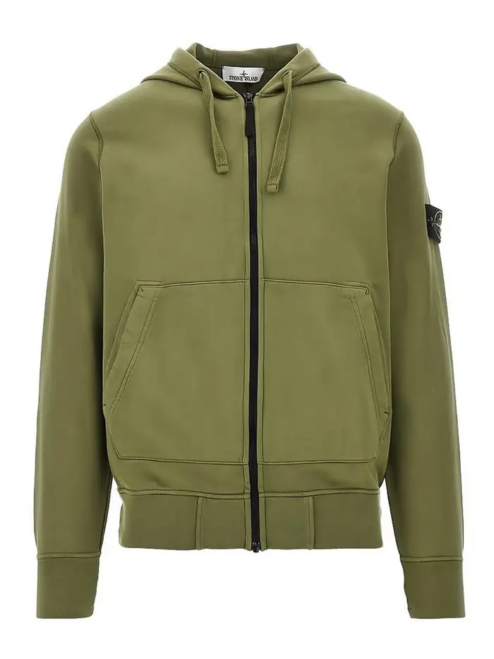Stone Island Felpa con cappuccio con zip Verde