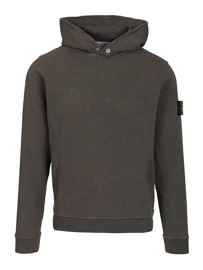 Stone Island Felpa in cotone Malfil Grigio