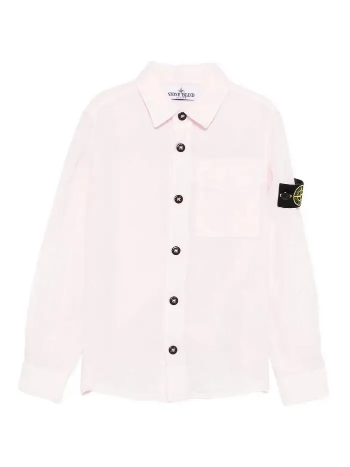 Stone Island Junior Camicia Con Logo Color Carne E Neutri