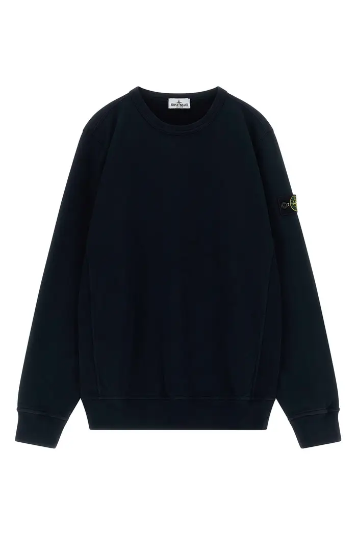 STONE ISLAND JUNIOR Felpa Badge Logo Blu