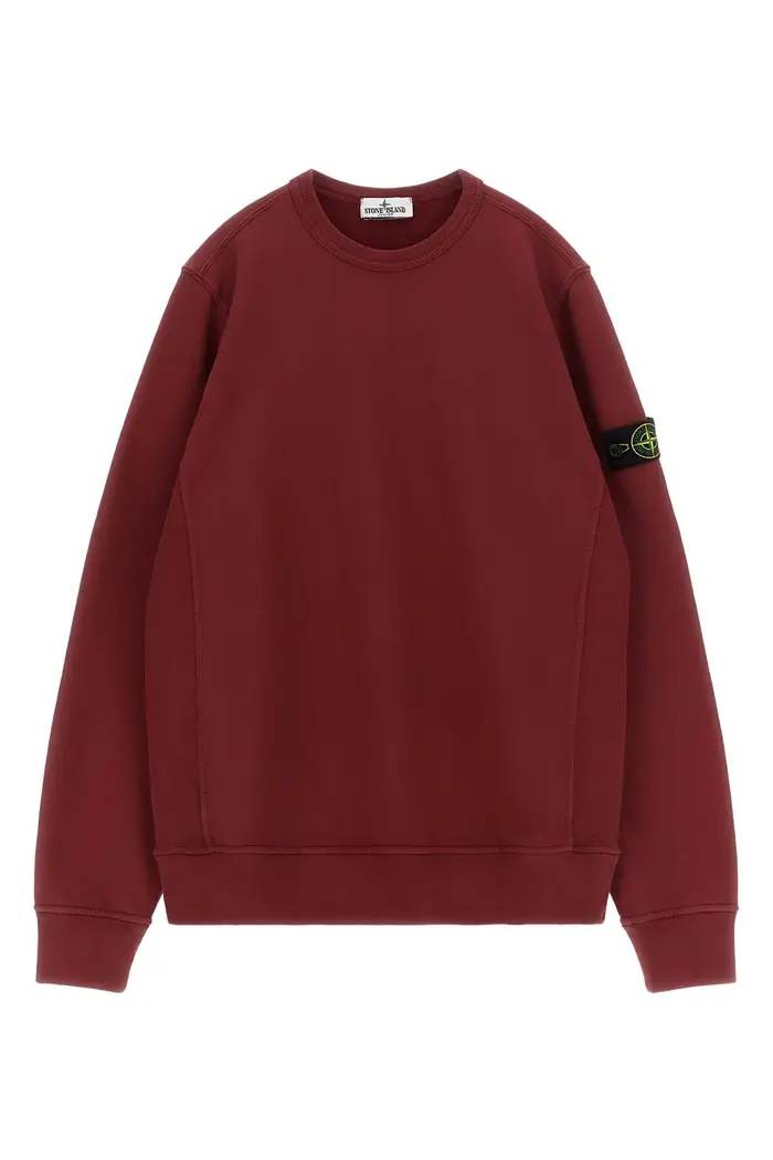 STONE ISLAND JUNIOR Felpa Badge Logo Bordeaux