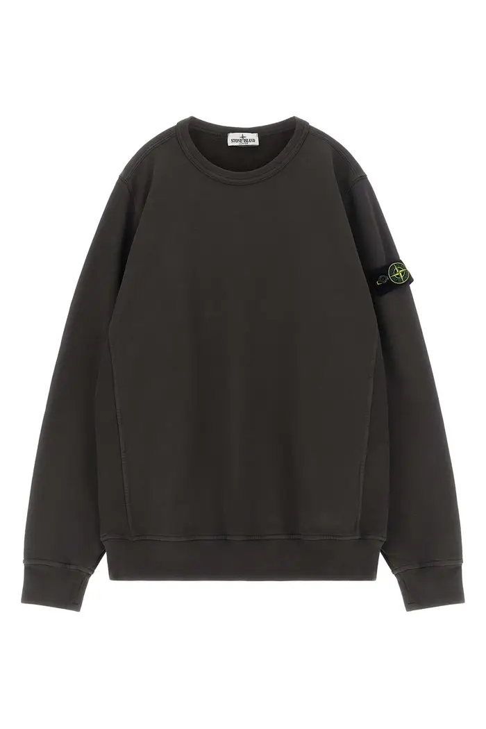 STONE ISLAND JUNIOR Felpa Badge Logo Grigio