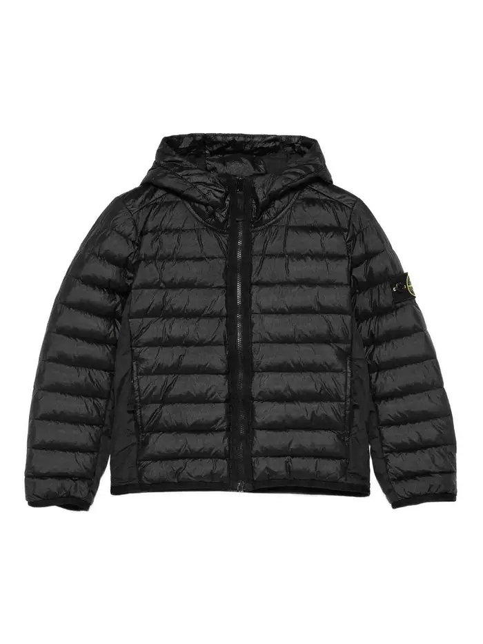 Stone Island Junior Giubbotto Vera Piuma Nero