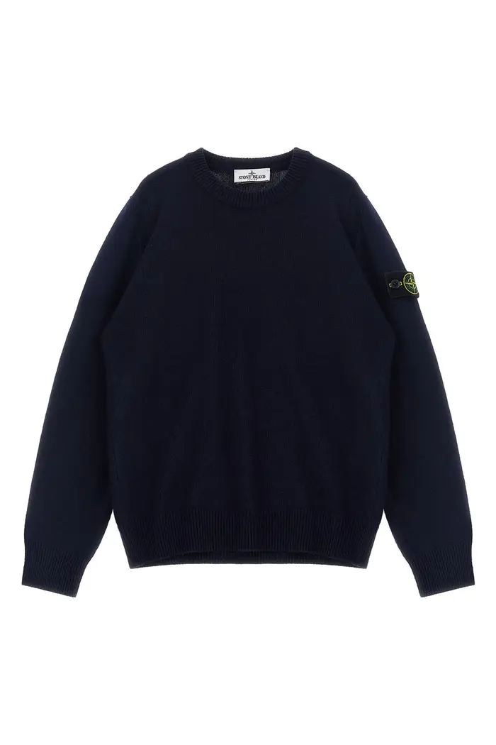 STONE ISLAND JUNIOR Maglione Badge Logo Blu