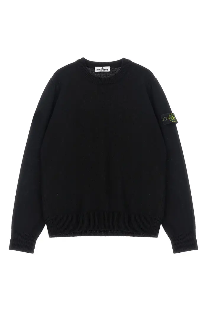 STONE ISLAND JUNIOR Maglione Badge Logo Nero
