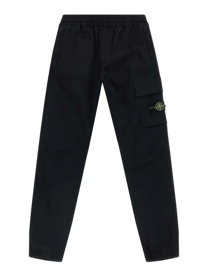 Stone Island Junior Pantalone Regular affusolato Nero