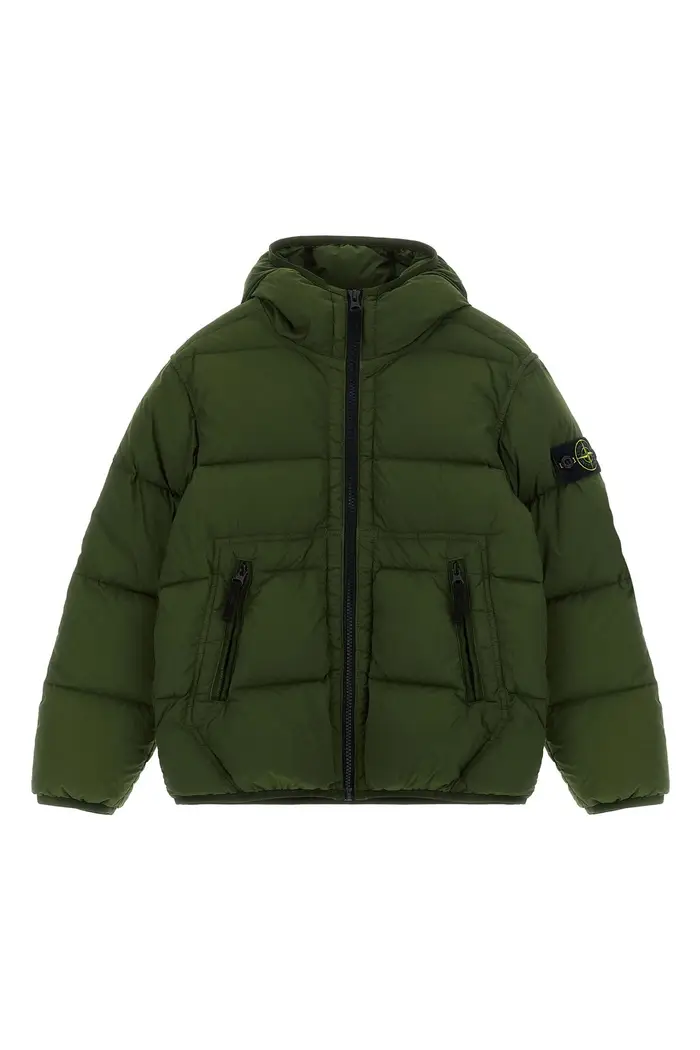 STONE ISLAND JUNIOR Parka Badge Logo Verde