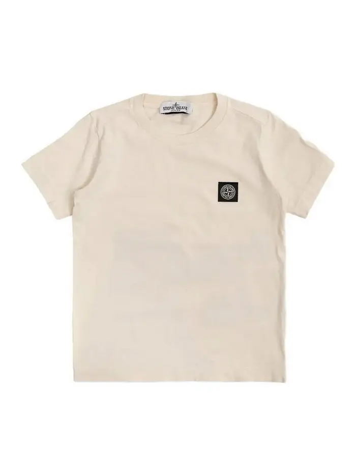 Stone Island Junior T-Shirt Con Logo Beige