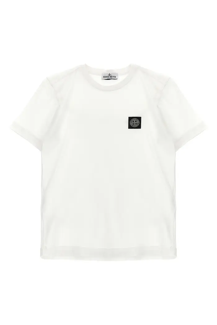 STONE ISLAND JUNIOR T-Shirt Logo Compass Bianco