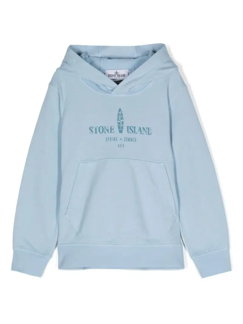STONE ISLAND KIDS Felpa celeste stampa Compass