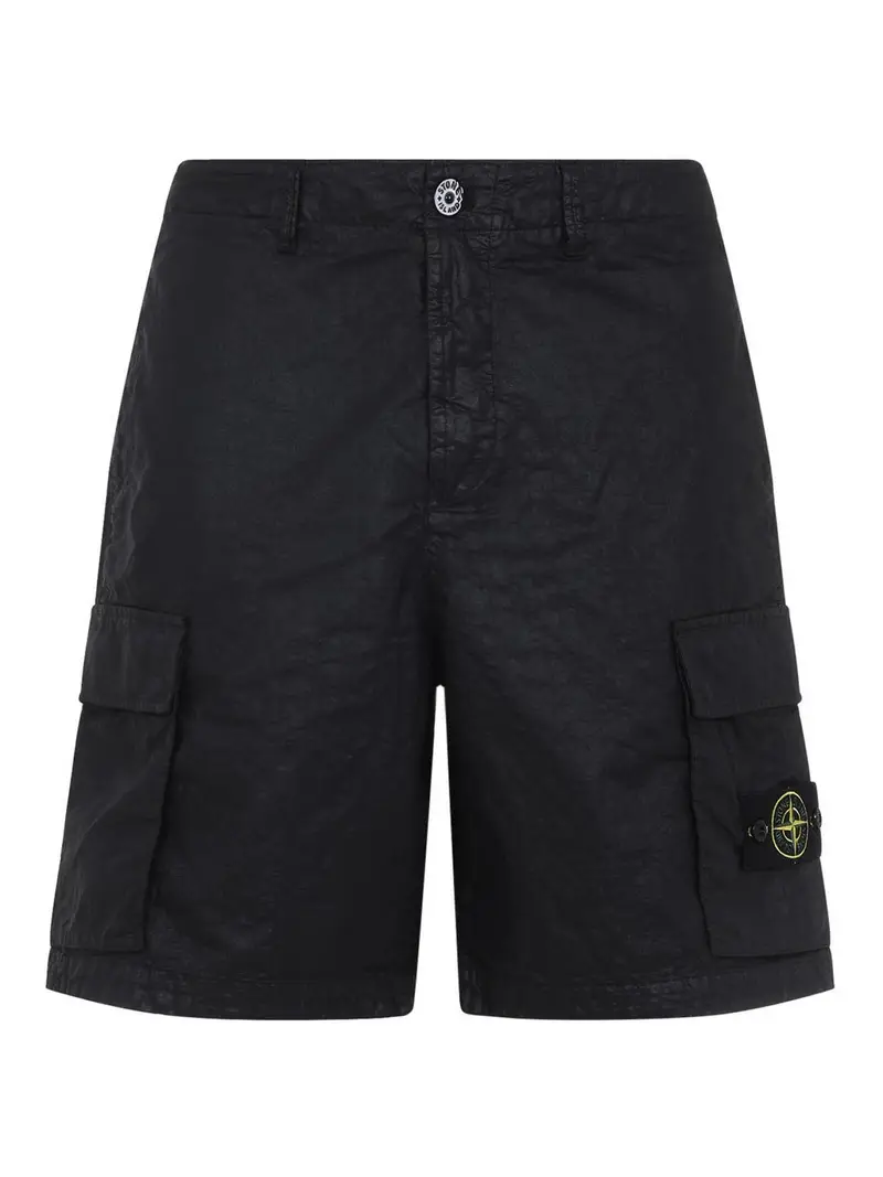 Stone Island Pantaloncini in poliammide Nero