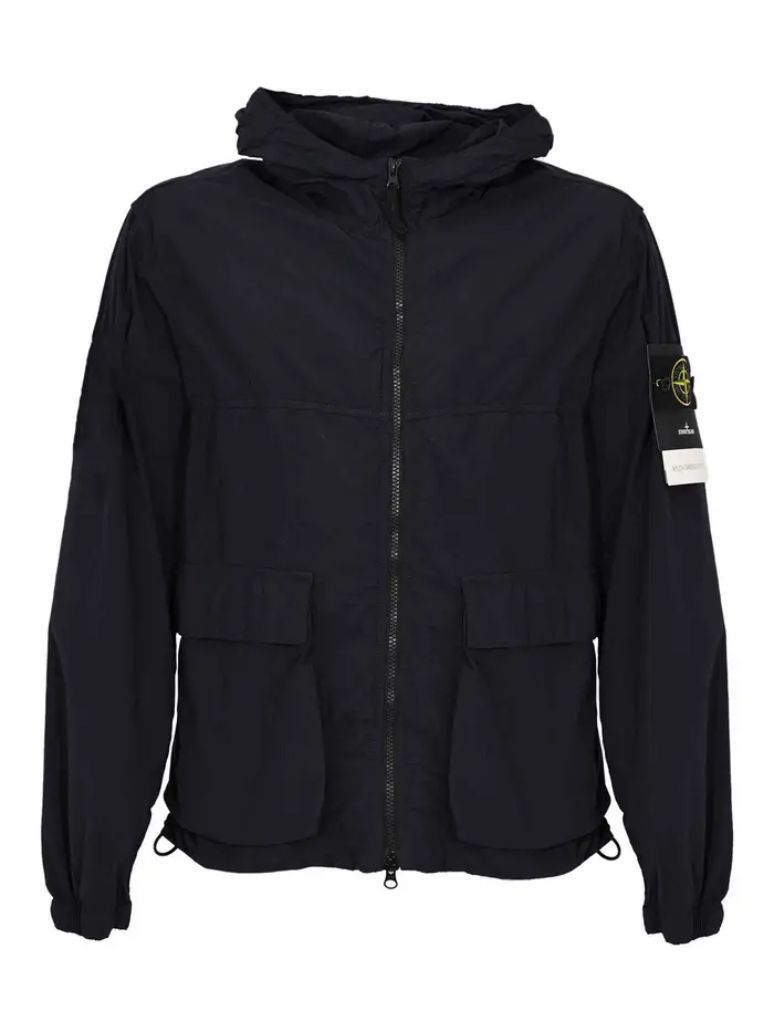 Stone Island Parka 41000112 In Nylon Smerigliato Navy Blue Blu