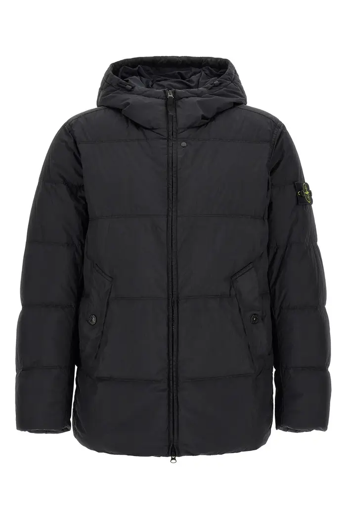 STONE ISLAND Piumino Effetto Increspato Blu