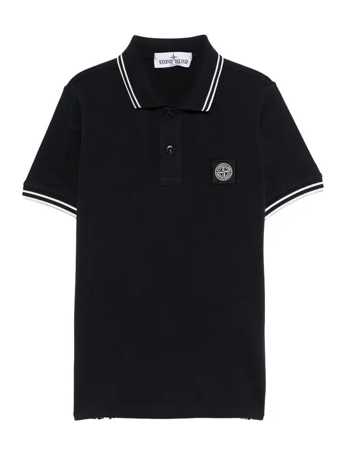 Stone Island Polo Con Applicazione Logo Blu