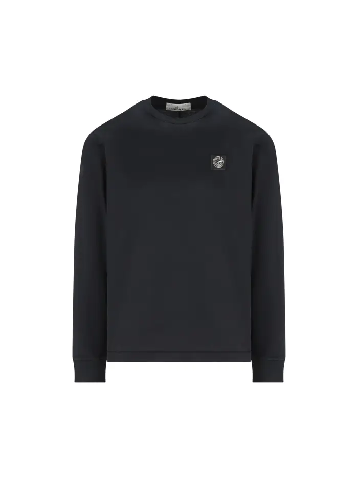 T-shirt a manica lunga in jersey di cotone BLU