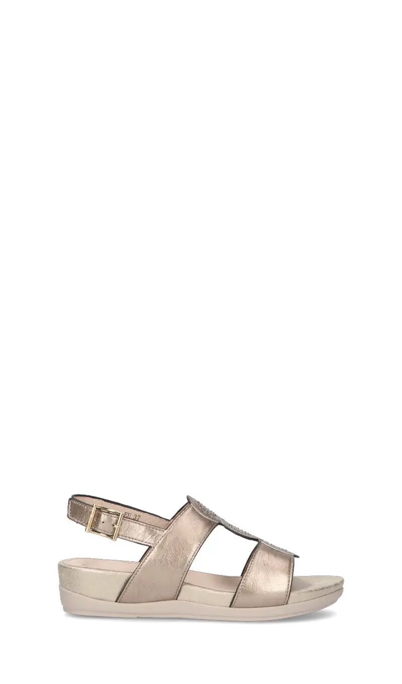 Sandalo donna argento in pelle Vario