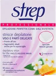 Strep Professionale Strisce Depilatorie Viso E Parti Delicate 10 Strisce