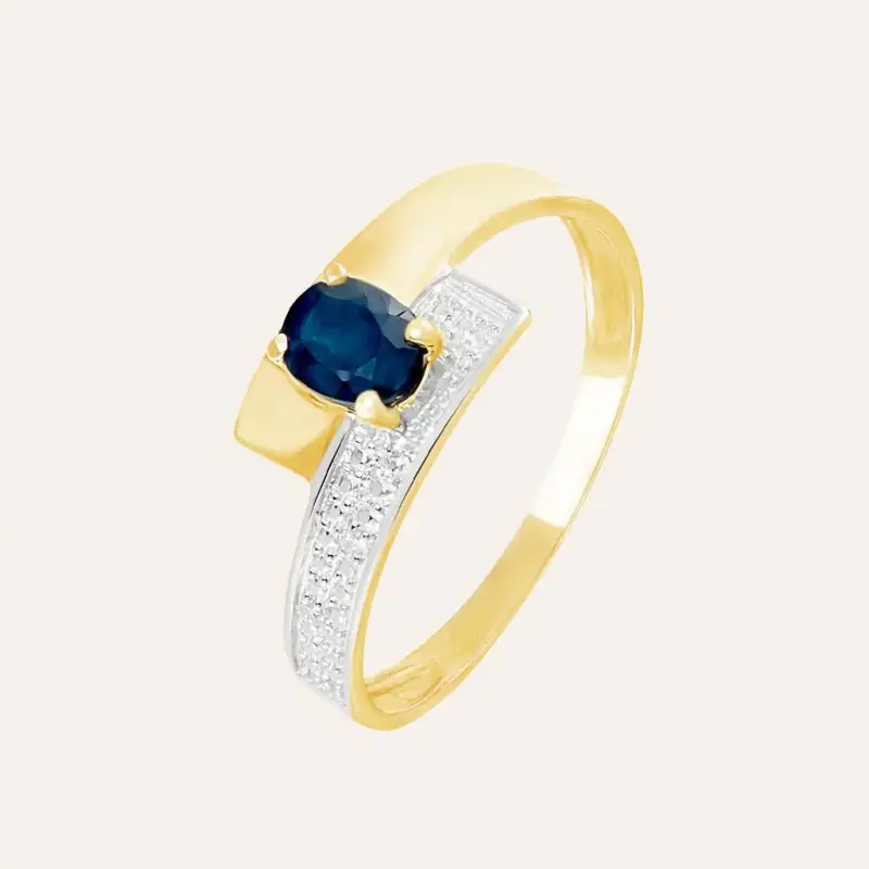 Stroili Anello Charlotte Oro Giallo Zaffiro Diamante