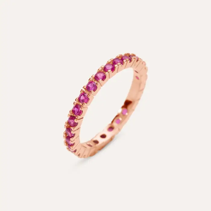 Stroili Anello Eternity Silver Rainbow Argento Rosa Cubic Zirconia