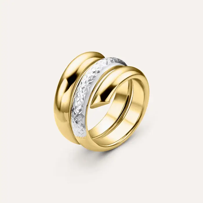 Stroili Anello Fascia Golden Lover Oro Bicolore