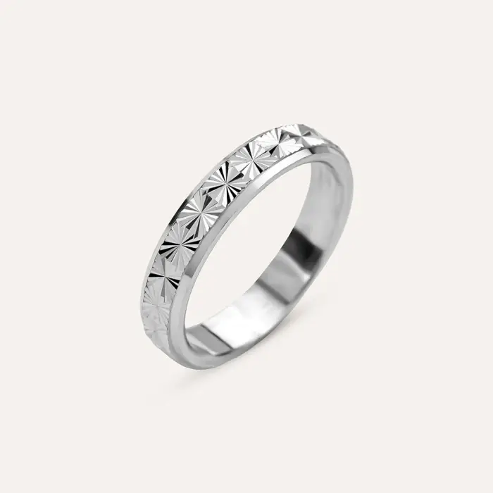 Stroili Anello Fedina Silver Collection Argento Rodiato Bianco