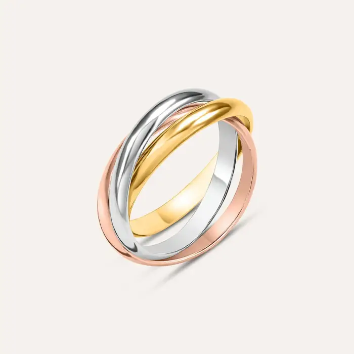 Stroili Anello Fedina Silver Collection Argento Tricolore