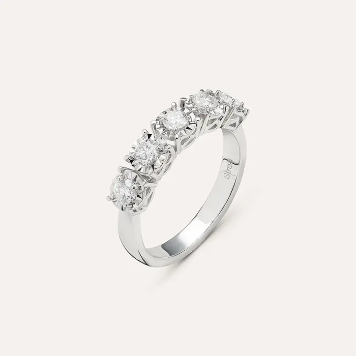 Stroili Anello Riviere Diamotion Oro Bianco Diamante