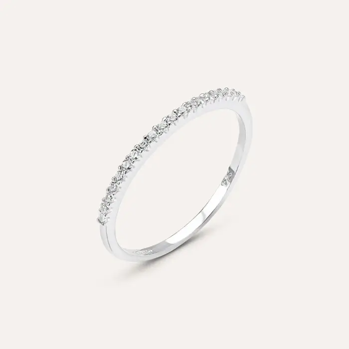 Stroili Anello Semi-eternity Silver Elegance Argento Rodiato Cubic Zirconia