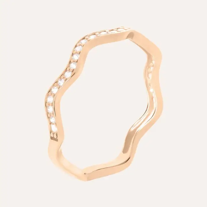 Stroili Anello Semi-eternity Silver Shine Argento Rosa Cubic Zirconia