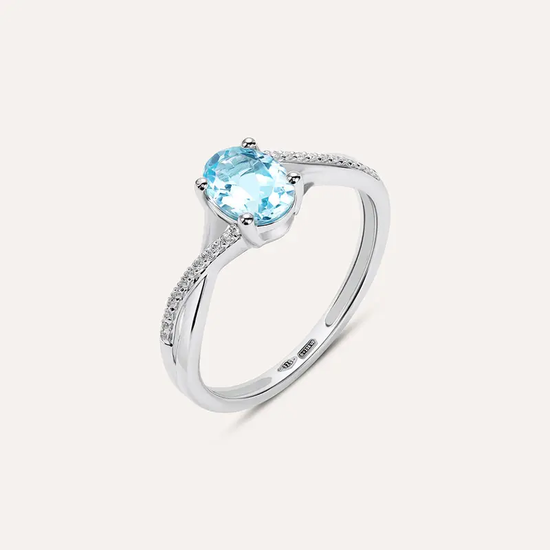 Stroili Anello Solitario Amélie Oro Bianco Topazio Cubic Zirconia